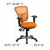 Flash Furniture Office Chair, Metal, Orange, 68.58 x 64.77 x 112.4 cm