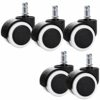SBTXHJWCGLD 5pcs Furniture Casters Pu Swivel Castor Wheel,48mm Furniture Caster,360 Degree Rotating Castor With Brake Lock,with Mounting Rod,for