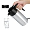 VOBOR Car Electric Kettle - 750ml 12V Stainless Steel Car Electric Kettle with Sealed Rubber Band Car Heating Cup Travel Kettle for Hot Water, Co