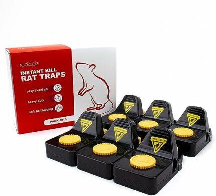 Rodicide Highly Effective Rat & Mouse Trap | Instant Kill With Large Bait Plate | Pest Control For Rodent Infestations | 6 Pack Reusable Pest Man