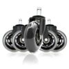 Black Chair Wheels. Ofituria Brand Silicone Wheels, 5 units, Perfect for Home or Office Furniture. They have a unique style and are reliable with