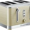Russell Hobbs 24384 Cream Inspire 4 Slice Toaster, Wide Slot with Lift and Look Feature, High Gloss Chrome Accents, 1800 W