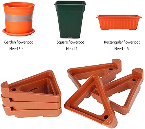 Muross 24 Pcs Plant Pot Feet Triangle Flower Pot Stand Invisible Flower Pot Risers Triangle Feet Lifters Flower Pot Toe Non-slip Triangle Flower