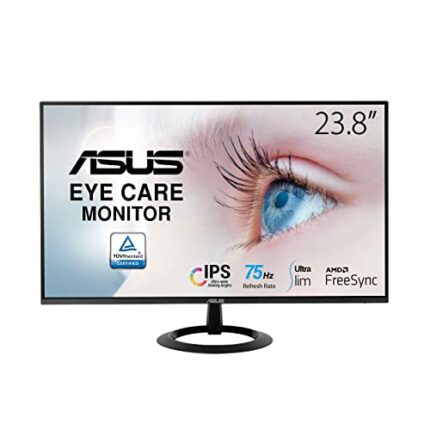 ASUS VZ24EHE Eye Care Monitor – 23.8 inch Full HD (1920 x 1080), IPS, 75Hz, Adaptive-Sync/FreeSync, HDMI, Low blue light, Flicker free, Ultra-sli