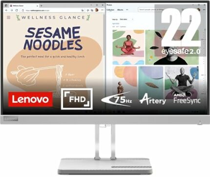 Lenovo L22e-40 22 Inch PC Monitor | FHD, 1080p, 75Hz, IPS, 6ms, HDMI and VGA