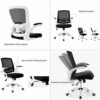 Mu Student Study Chair,Lifting Writing Chair Swivel Chair Home Computer Chair Backrest Office Chair Loading 250Kg,White,64 * 64 * 97.5Cm