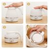 Yunnyp Foldable Electric Kettle, Portable Travel Electric Kettle with 2 Foldable Cup Lightweight Food Grade ABS Camping Collapsible Kettle Water