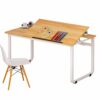 JJDNZ Portable Folding Computer Desk Table Foldable Student Writing Desk Laptop Folding Desk with Adjustable Legs for Small Space Home Office Sch