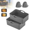 4PCS Silicone Liner for Ninja Dual Air Fryer AF400UK &Tower T17088,SHUOMAO Reusable Air Fryer Basket Pot Liner for Ninja AF300UK/AF400UK,Tower,Vo