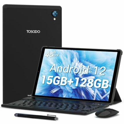 TOSCiDO Android 12 Tablet 10.36 Inch, 11GB RAM+128GB, 2TB Expand, Octa-Core Processor,1920*1200 InCell IPS, 13MP Camera, 8000MAh,4G LTE+5G Wi-Fi,