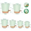 Warmplus Self-Watering Plant Pots Indoor, 20/17.5/16.5/15/14/12.5cm Plastic Flowerpots with Drainage Holes Saucer and Reservoir, Indoor Modern De