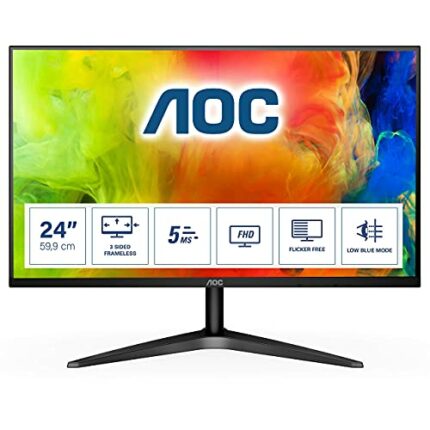 AOC 24B1H - 24 Inch FHD Monitor, 60Hz, MVA, 5ms Ultra Slim, Flickerfree, LowBlue mode (1920 x 1080 @60Hz, HDMI/VGA)