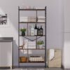 DongRong Bookshelf, 5 Tier Bookcase Standing Book Shelf, Display Bookshelves 5 Shelf Open Storage Organizer for Bedroom Living Room Home Office,