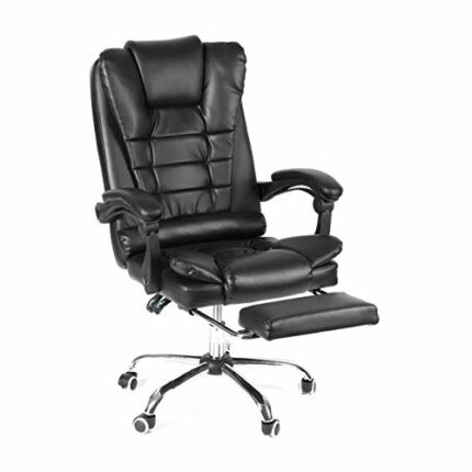 SDFGH Office Executive Massage Chair Adjustable Rotating Lifting PU Leather Computer Gaming Chair Reclining Armchair with Footrest