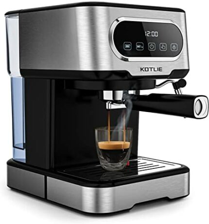 KOTLIE Espresso Coffee Machine, style Coffee/Latte/Cappuccino Machine,High Pressure Coffee Maker with Milk Frothing Wand,Digital Touch Panel,Stai