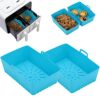 2Pcs Silicone Pot Double Air Fryer Liners Basket, Rack Accessories for Ninjas Dual Air Fryer, Oven, and Microwave