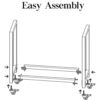 OPSREY Fireplace Wood Log Rack, Firewood Log Holder with Wheels, Indoor Outdoor Logs Holder Stand, Metal Lumber Storage Carrier Organizer, Wood P