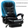 ZCMEB Executive Office Chair with Leather, Swivel Desk Chair for Home and Office, Ergonomic Computer Chair with Adjustable Seat (Color : Black(s)