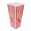 SUL Plastic Red & White Striped Classic Popcorn Holder for Movie Night Candy Container, Sweets Food Snacks Holders, Birthday Sleepover Party Trea