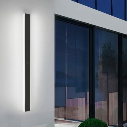 wowspeed Outdoor Long Strip Modern LED Wall Lighting, 90cm LED 6500K Outdoor Garden Wall Light Lamp, IP65 Waterproof Wall Sconce Fixture Rectangu