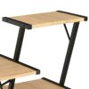 CZDYUF Computer Desk with Shelf, Chipboard & Steel Writing Table, Office Furniture Black and Oak 116x50x93 cm