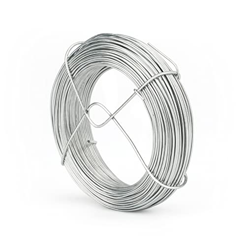 KINGLAKE 1mm Galvanised Garden Wire, 35 Meters Plant Twist Wire Tie Vine Wire Metal Fencing Wire for Training Climbing Plants, Crafts, Modelling,
