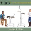 AIZ Mobile Standing Desk, Adjustable Computer Desk Rolling Laptop Cart on Wheels Home Office Computer Workstation, Portable Laptop Stand for Smal
