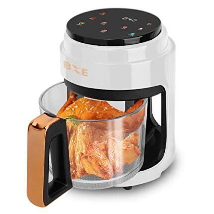 Air Fryer, 9 Customizable Smart Cooking Programs Compact 3.8QT Air Fryers, Dishwasher-Safe & Nonstick, Fit for 2-4 People,Digital Display, (WHITE