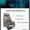 YT.JYUERI Relax Comfortably Safe Managerial Chairs Leather Office Chair High Back Home Desk Chair Grey Computer Chair with Armrest Executive Offi