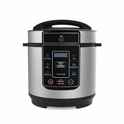 Drew & Cole Pressure King Pro Electric Pressure Cooker 8-in-1 Multi Cooker, Rice Cooker, Slow Cooker, Soup Maker, 3 Litre, 700 W, Chrome