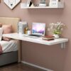 Wall Mounted Folding Table Folding Desk Home Folding Table Space Saving Wall Mounted Desk for Study, Home, Office, White (Color : White, Size : 1