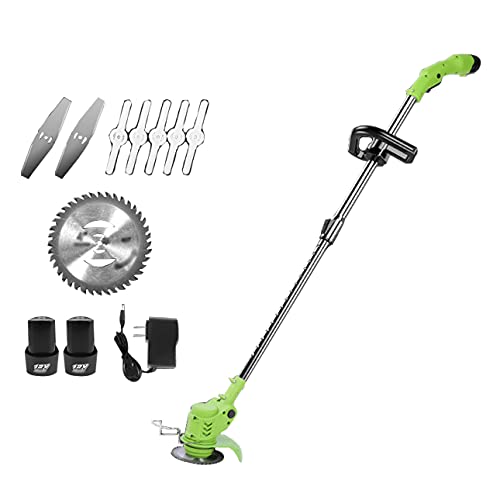 FSCLJ Electric grass trimmers portable lawn mower, farm household cordless lawn trimmer garden pruning tool, 12v / 24v battery pack and charger i