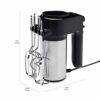 Amazon Basics 6 Speed Electric Hand Mixer with Dough Hooks, Beaters and Turbo Button, 6 litres, Black and Stainless Steel