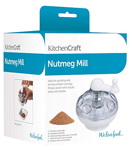 KitchenCraft KCNUTMILLDL Spice Grinder / Nutmeg Grater with Storage Compartment, Blue