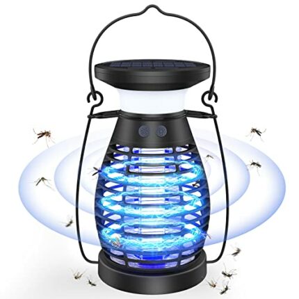 Cordless Solar Mosquito Zapper, 3 In 1 Rechargeable Mosquito Trap Lamp Camping Lantern SOS Light, Waterproof Bug Zapper for Room Office Kitchen I
