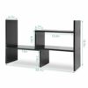 Pissente Desktop Organizer, Freestanding Desktop Display Shelf Adjustable Mini DIY Bookshelf Home Office Storage Desk Shelves (Dark Walnut)