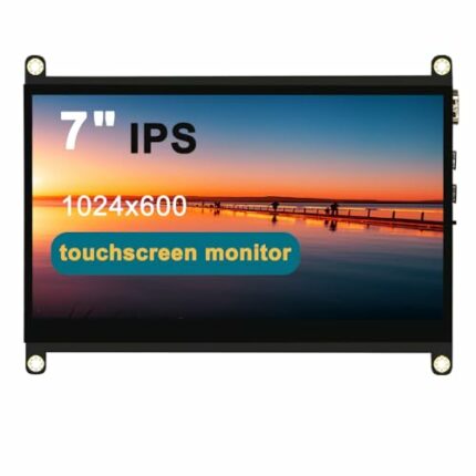 LESOWN New! Touch Screen 7 inch Display IPS 1024x600 HDMI Display, USB Powered Capacitive Touchscreen with Dual Speakers for Raspberry Pi 4 3 Win