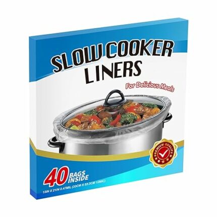 40 Bags Slow Cooker Liners and Cooking Bags Large Cooking Bags Fit 4-8 Quarts Pot Liner,13"x 21"
