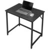 VASAGLE 31.5-Inch Computer Desk, Home Office Small Study Workstation, Simple Assembly, Steel Frame, Engineered Alloy, Black with Wood Grain+Black