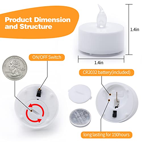 LFSEMINI LED Tea Lights, 24/50/100/200 Pack Flameless Flickering Tea Lights, Warm Yellow/Warm White, Last 150 Hours +, Battery Operated Tea Light