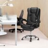 FGHOEV Adjustable Massage Office Chair Reclining High Back Chair Big Tall Leather Ergonomic Swivel Chair with Footrest