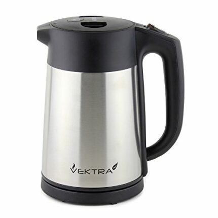 Vektra VEK-1506 Vacuum Insulated Enviromentally Eco Friendly Easy Pour Cordless Kettle, 1.5 Litre, Stainless Steel