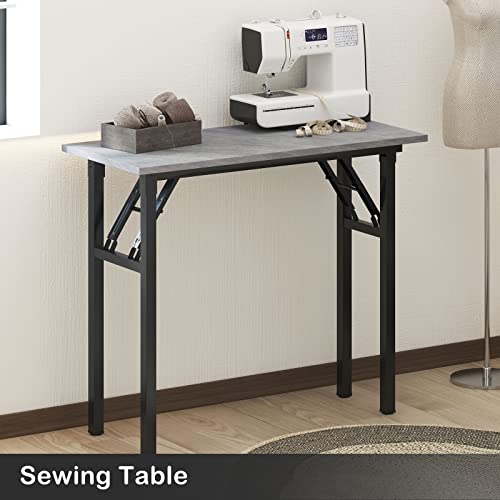 Need Small Desk 31 1/2" No Assembly Foldable Writing Table,Sturdy and Heavy Duty Folding Computer Desks for Small Space/Home Office/Dormitory AC5