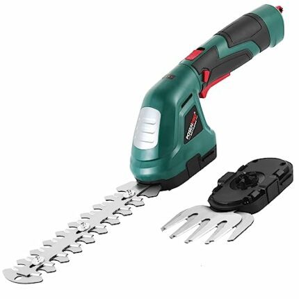 POSENPRO 7.2V Cordless Grass Shear & Shrubbery Trimmer - 2 in 1 Handheld Hedge Trimmer/Clipper/Grass Cutter with 180° Rotatable Handle for Garden