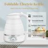 Yunnyp Foldable Electric Kettle, Portable Travel Electric Kettle with 2 Foldable Cup Lightweight Food Grade ABS Camping Collapsible Kettle Water