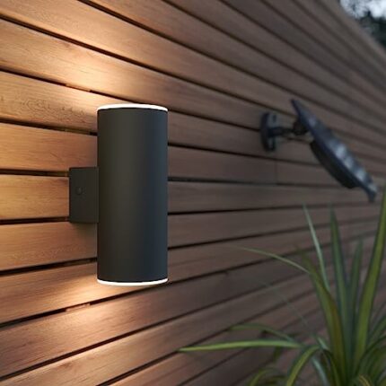 SolarCentre® Chester Up & Down USB Chargeable Solar Powered Outdoor Wall Light - Powered by Leaf (Anthracite)