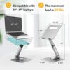 Beelta Laptop Stand for Desk, Telescopic Laptop Riser Computer Stand Adjustable Height & Angle with 360° Swivel, Foldable & Portable Laptop Stand