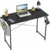 COTUBLR 31 Inch Computer Desk, Home Office Desk, Simple Modern Small Desk for Bedroom, Writing Desk with Storage Bag, Study Table for Students, B