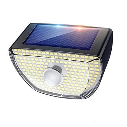 Qhou Solar Lights Outdoor, 1Pc Solar Security Light Outdoor Motion Sensor, 200 LED Super Bright Wide Angle Solar Light IP65 Solar Wall Light for