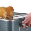Russell Hobbs 24383 Grey Inspire 4 Slice Toaster, Wide Slot with Lift and Look Feature, High Gloss Chrome Accents, 1800 W